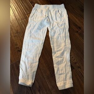Athleta Linen Light Cream Jogger Pants Size 6